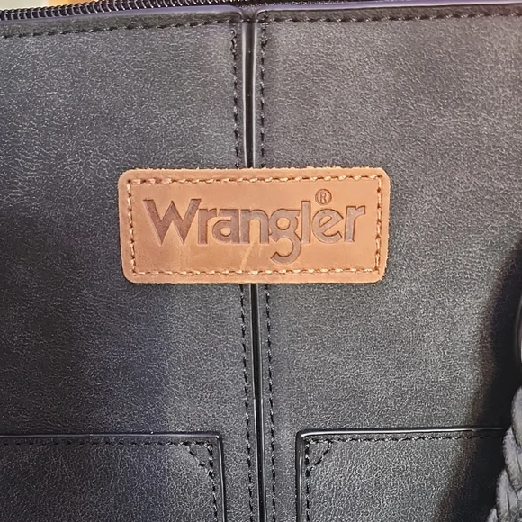 Wrangler Charcoal Gray Tote with Braided Strap - Picture 2 of 6